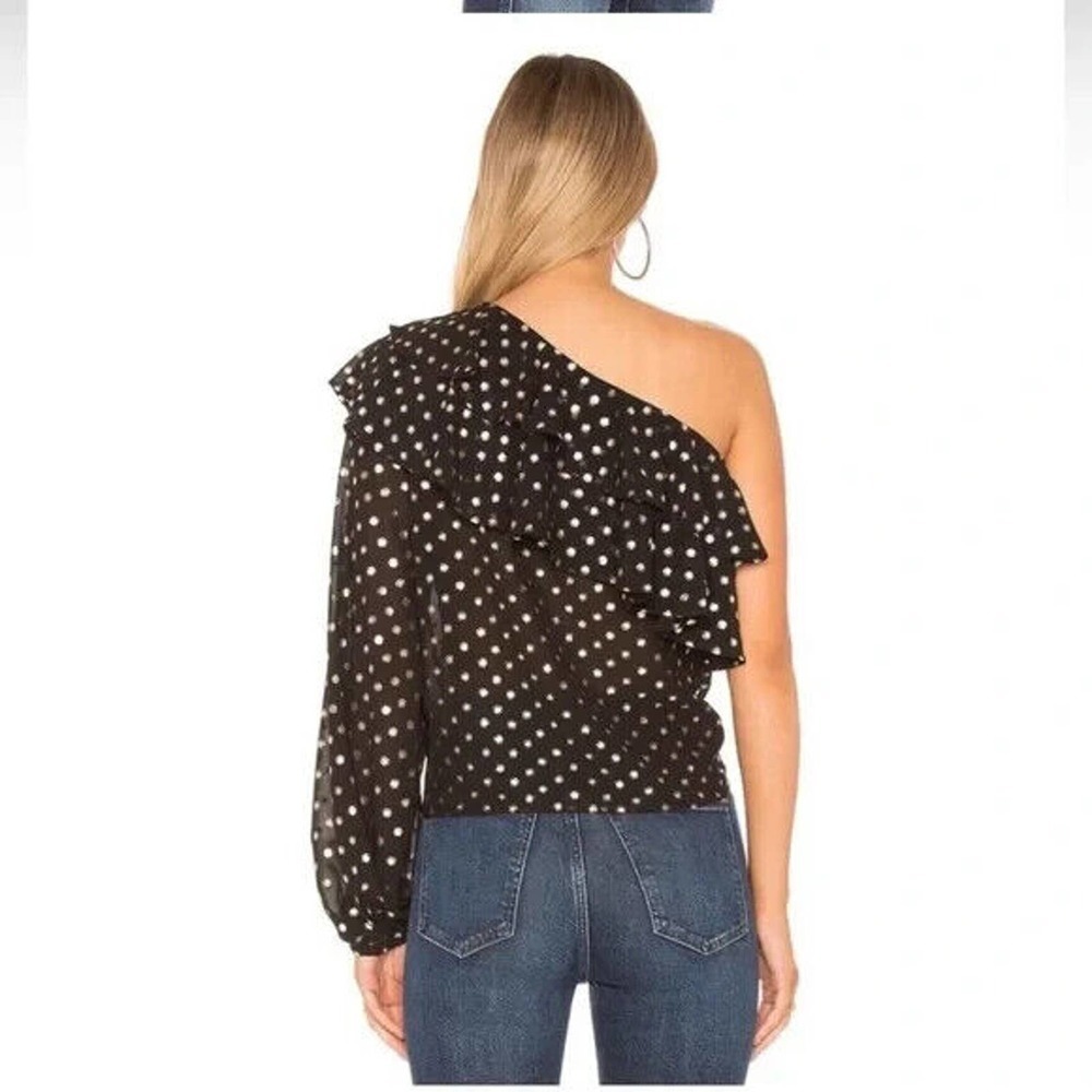 Yumi Kim Sparks Fly One Shoulder Top Hot Spot Gold Polka Dot Size Small H14647 - Picture 6 of 11